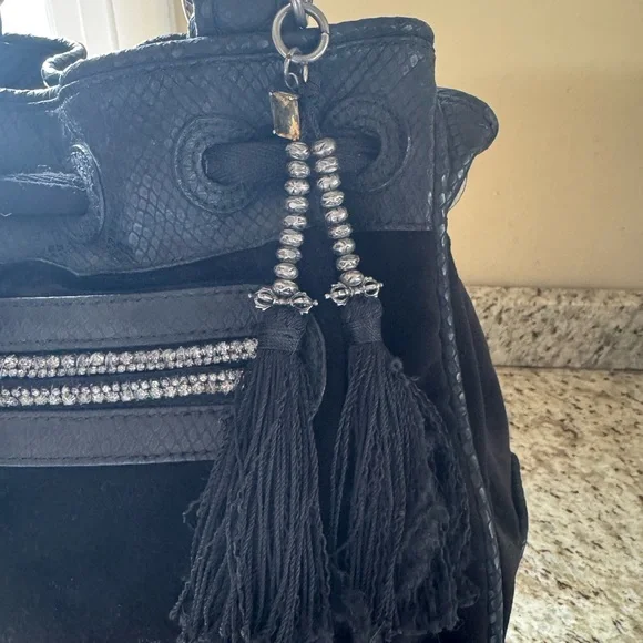 JUICY COUTURE Y2K Velour and Crystal handbag ~STUNNING!🖤 - Picture 6 of 10